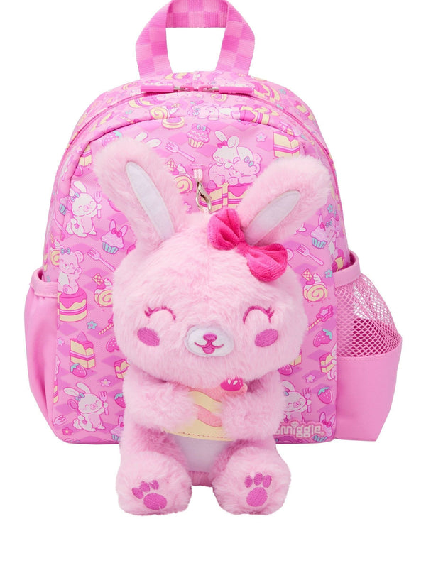 Smiggle Pink Out & About Teeny Tiny Backpack With Detachable Plush Toy
