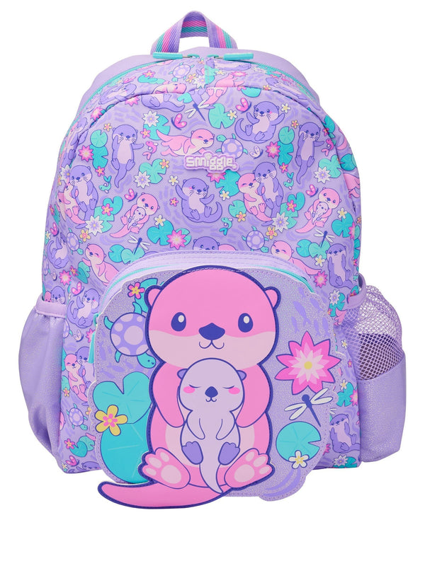 Smiggle Purple Junior Out & About Character Hoodie Backpack