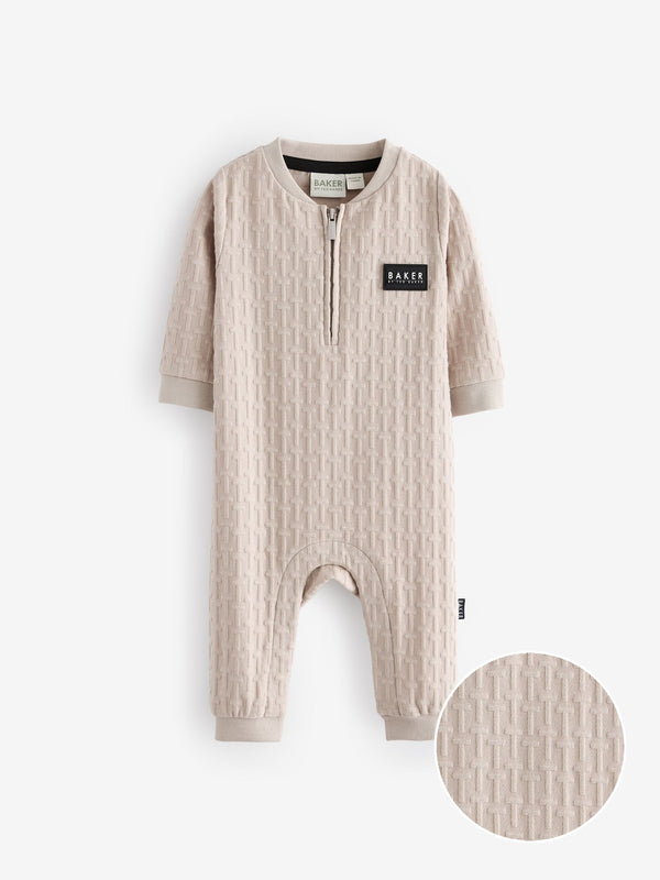 Baker by Ted Baker Stone 'T' Textured Romper