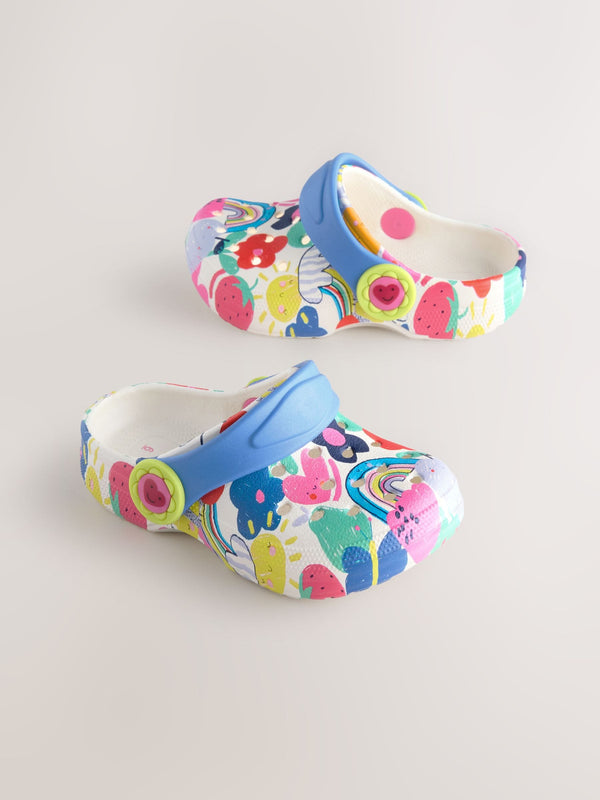 Multi Bright Printed Clogs