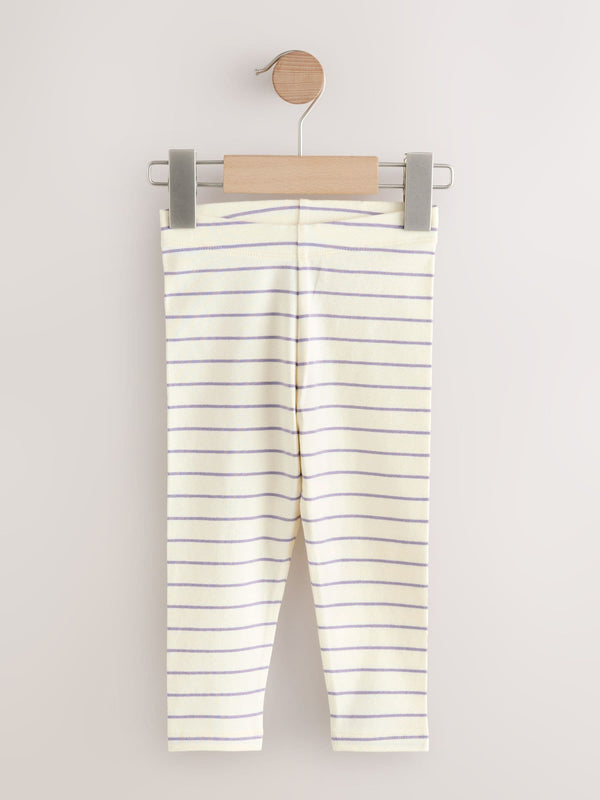 Blue Stripe Plain Leggings (3mths-7yrs)