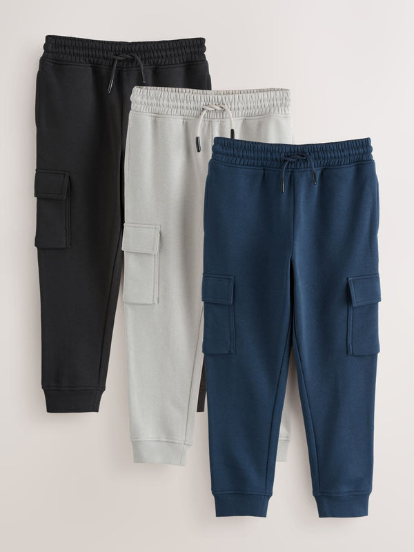 Multi Slim Cargo Joggers 3 Pack (3-16yrs)