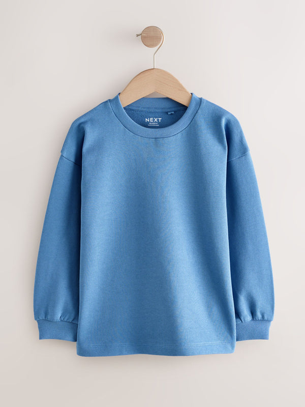Blue Relaxed Fit Long Sleeve Heavyweight T-Shirt (3-16yrs)