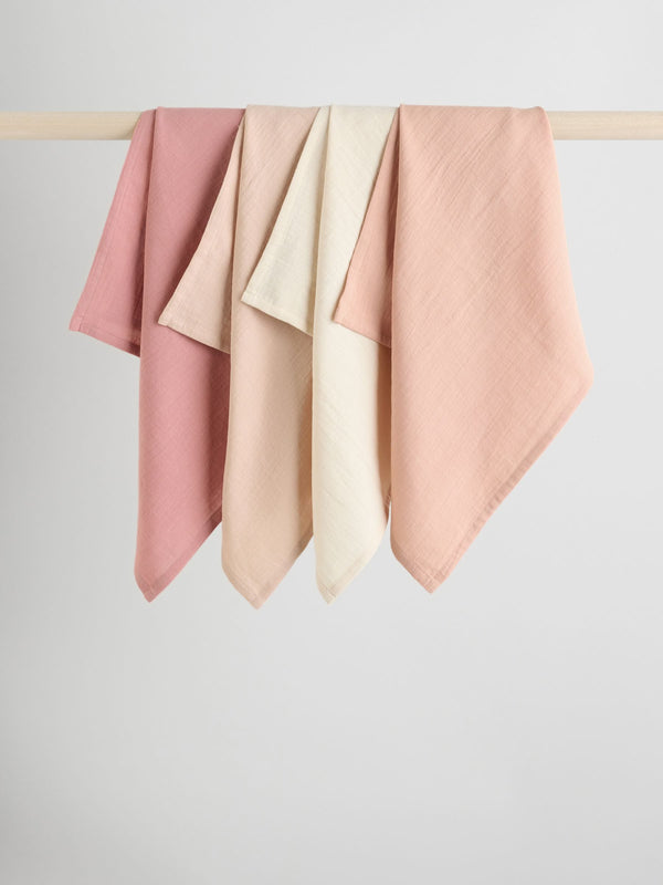 Pink Baby Muslins Cloths 4 Pack
