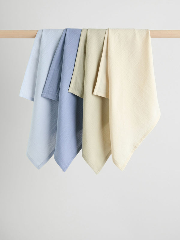 Blue Baby Muslins Cloths 4 Pack