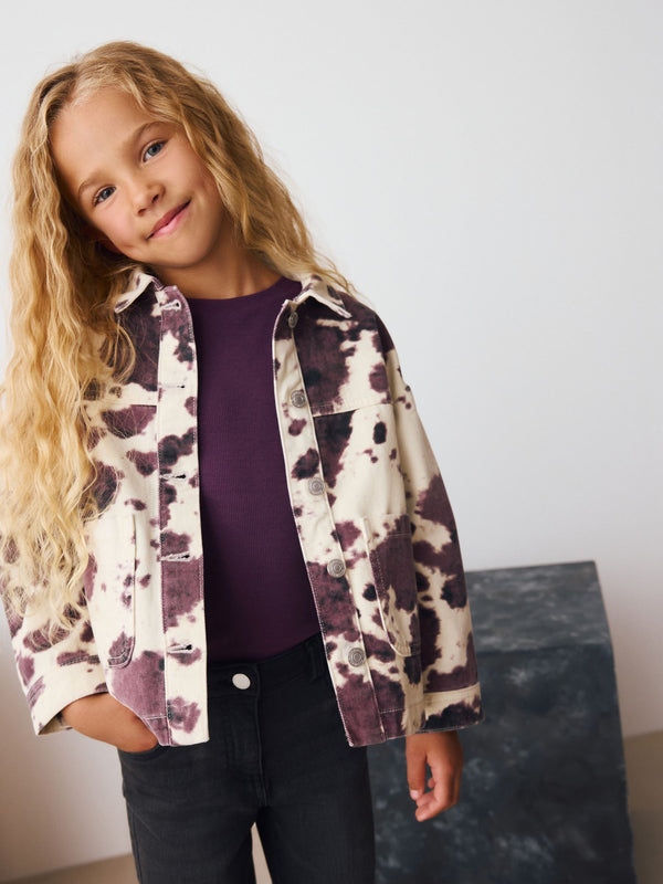 Brown/White Cow Print Shacket (3-16yrs)