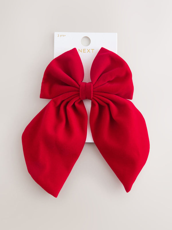Red Velvet Statement Bow Hair Clip