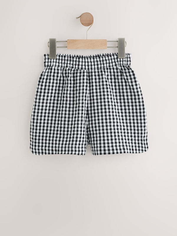 Black/White Gingham Pull On Shorts (3-16yrs)