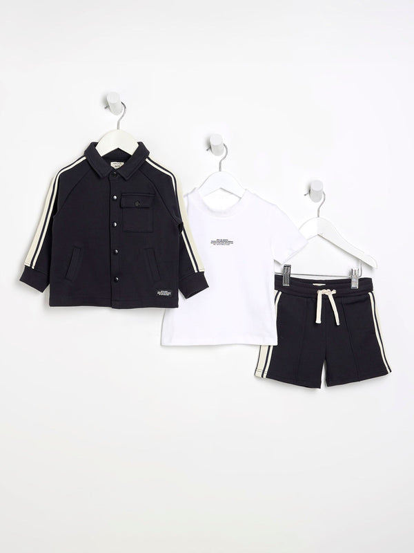 River Island Blue Taped Shorts Set