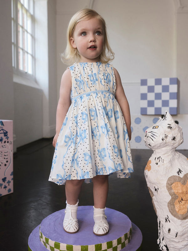 Cath Kidston Blue Bow Print Party Dress (3mths-8yrs)