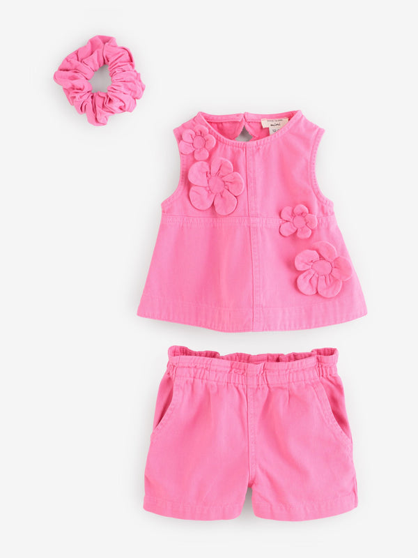 River Island Pink 100% Cotton Outfit and Scrunchie Set