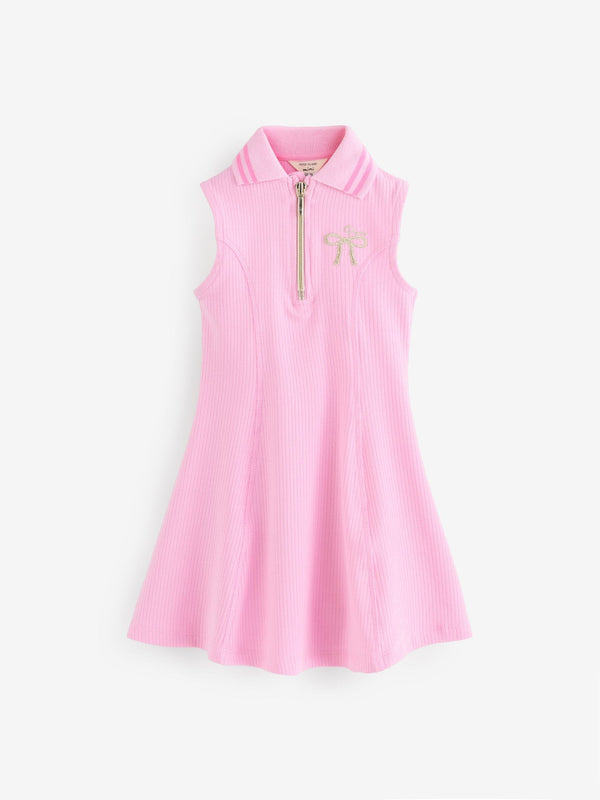 River Island Pink Rib Bow Dress