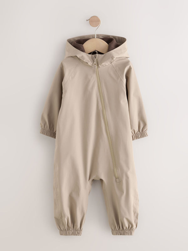 Neutral Waterproof Fleece Lined Pumpkin Puddlesuit (3mths-7yrs)