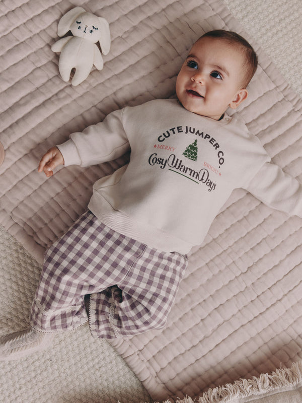 Pink Baby Christmas Jumpers and Trousers 2 Piece Set (0mths-2yrs)
