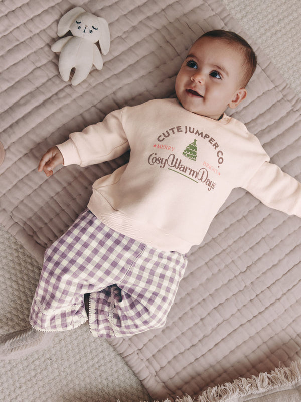 Pink Baby Christmas Jumpers and Trousers 2 Piece Set (0mths-2yrs)