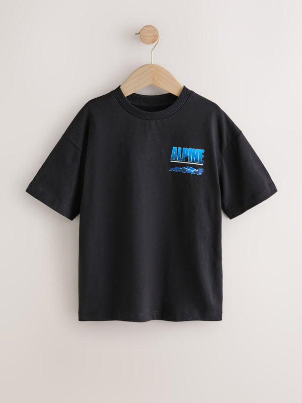 Black Alpine F1 Team Short Sleeve T-Shirt (3-16yrs)