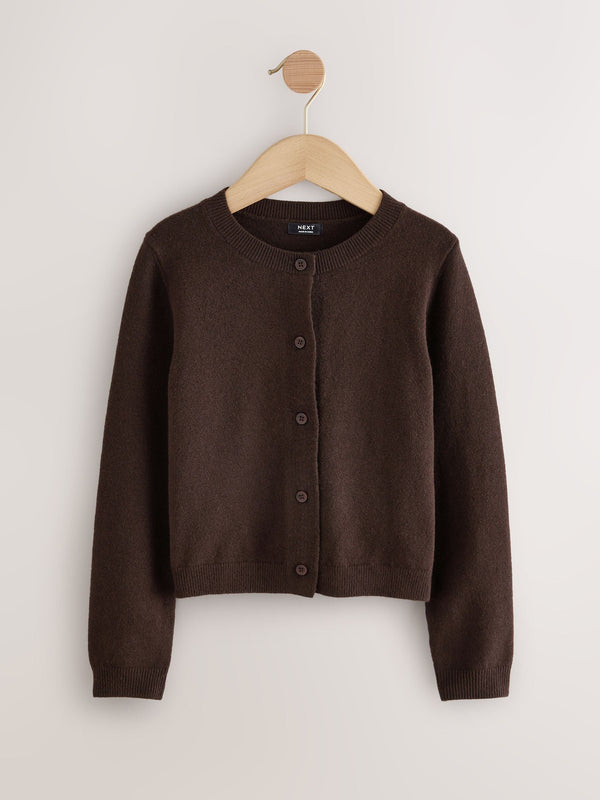 Chocolate Brown Button Up Cardigan (3-16yrs)