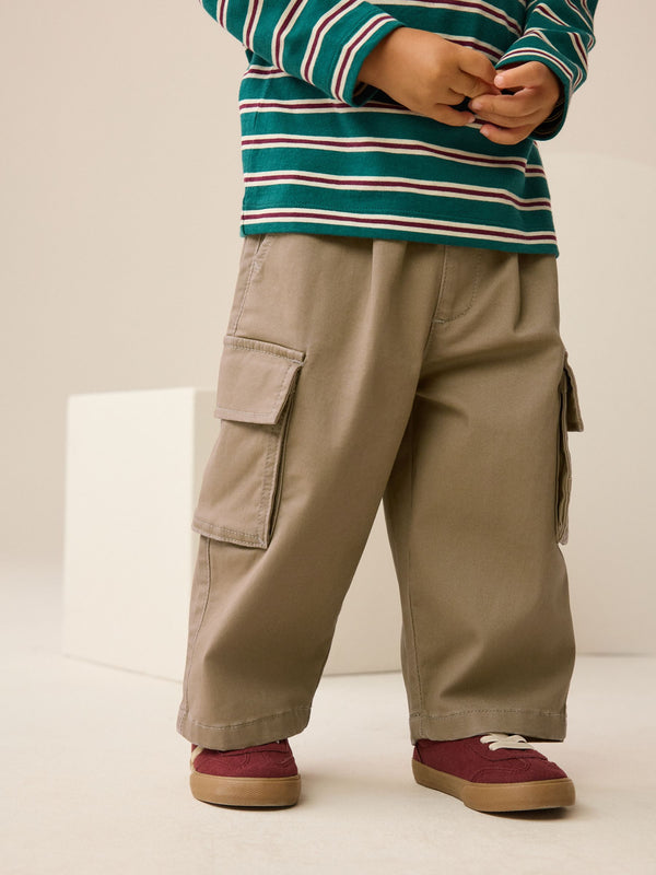Tan Brown Wide Cargo Trousers (3mths-7yrs)