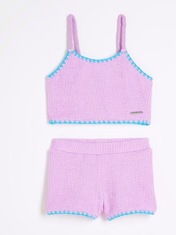 River Island Purple Girls Textured Short Bikini