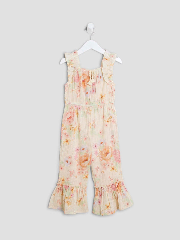 River Island Cream Girls Beach Jumpsuit