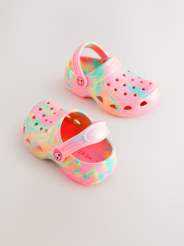 Pink Marble Glitter Clogs