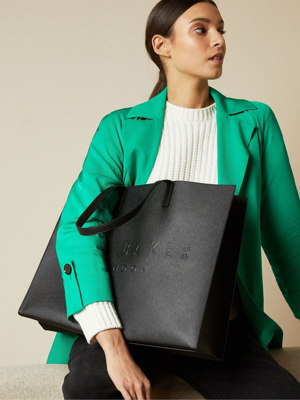 Ted Baker Black Sukicon Crosshatch East West Icon Bag
