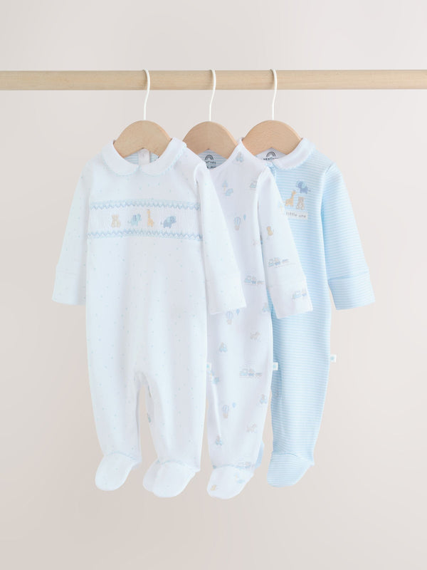 White Baby Sleepsuits 3 Pack (0-2yrs)