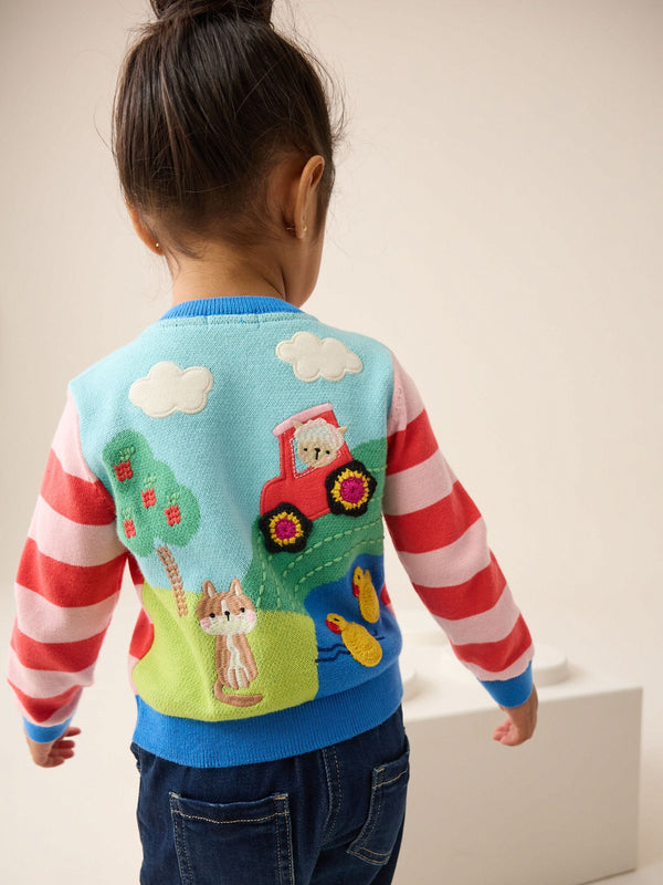 Blue Farm Scene Cardigan (3mths-7yrs)