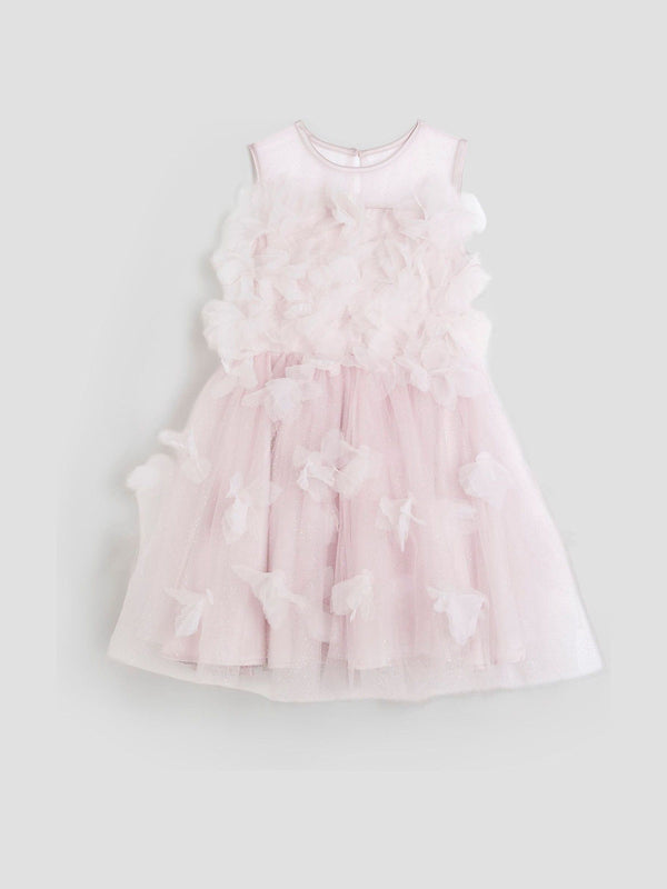 River Island Pink 3D Floral Print Tulle Dress