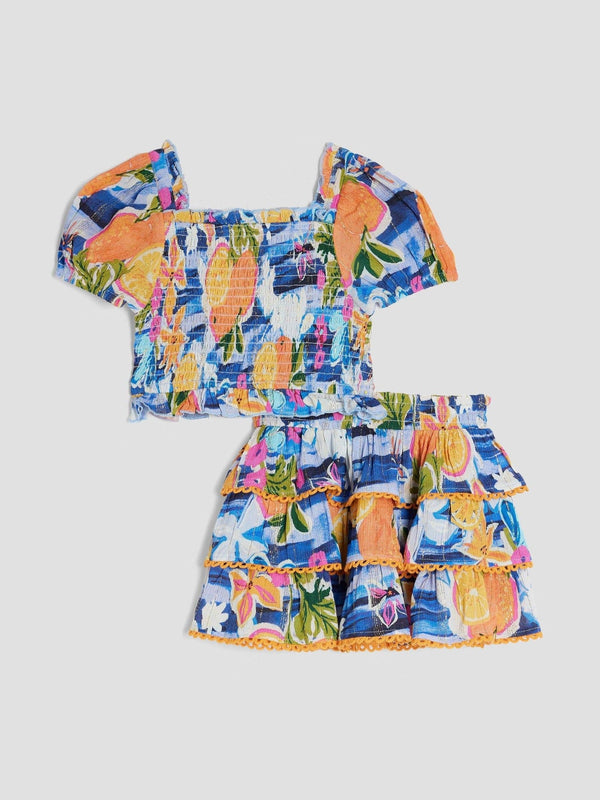 River Island Blue Ra-Ra Skirt Set