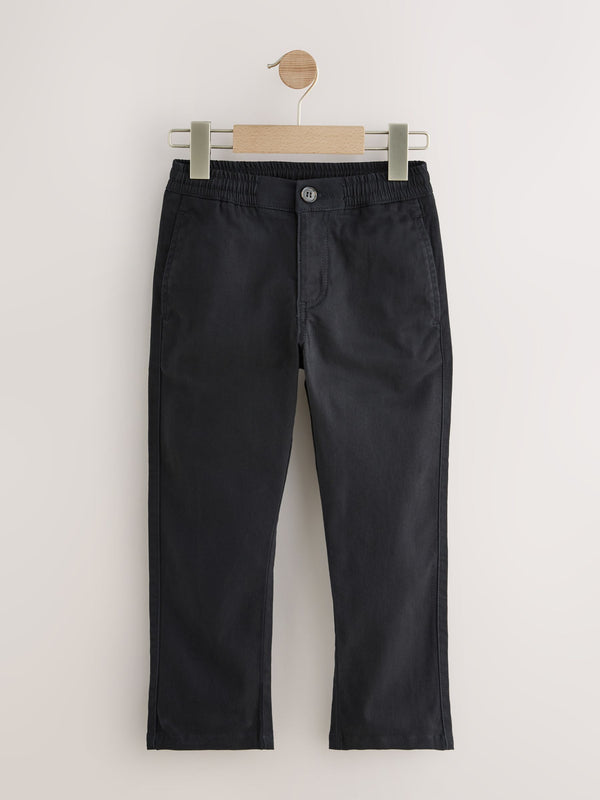 Black Regular Fit Elasticated Waist Chino Trousers (3-16yrs)