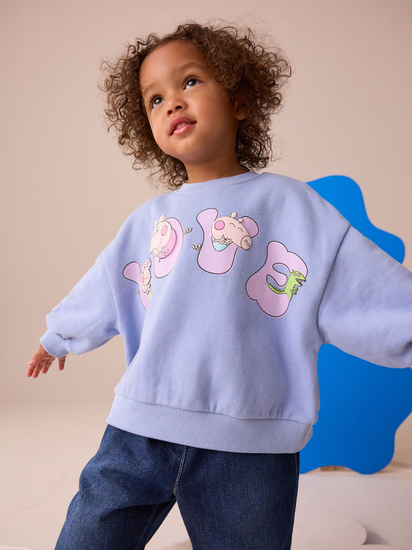Blue Peppa Pig & Evie Pig Crew Neck Sweatshirt (3mths-7yrs)