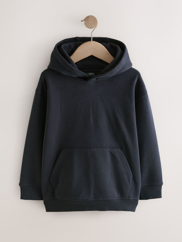 Navy Plain Jersey Hoodie (3-16yrs)