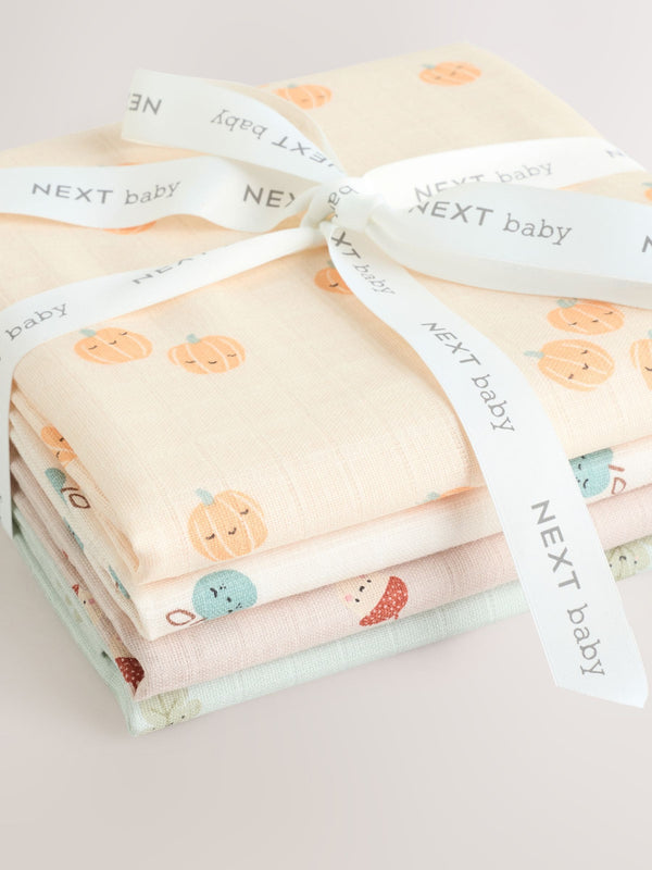 Autumn Baby Muslins Cloths 4 Pack