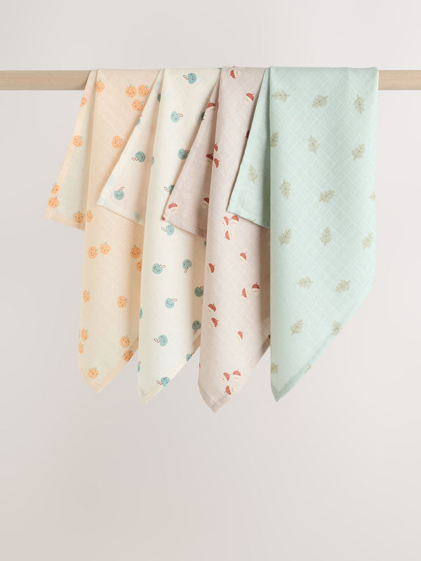 Autumn Baby Muslin Cloths 4 Pack