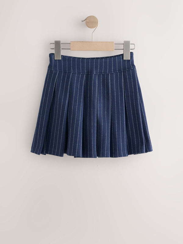 Navy Blue Stripe Pleated Skirt (3-16yrs)