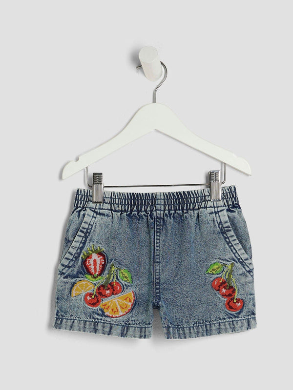River Island Blue Blue Fruit Denim Shorts