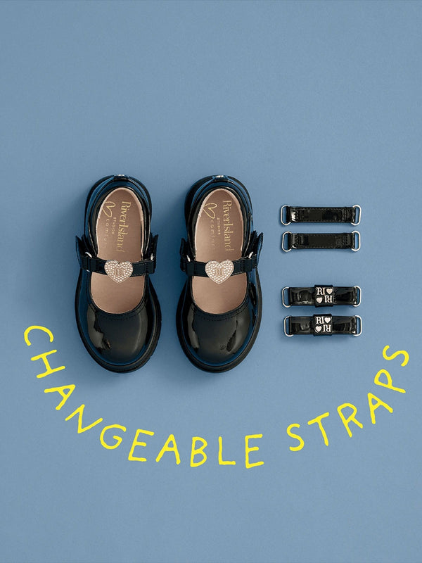 River Island Black Multi Strap Mary Jane Shoes