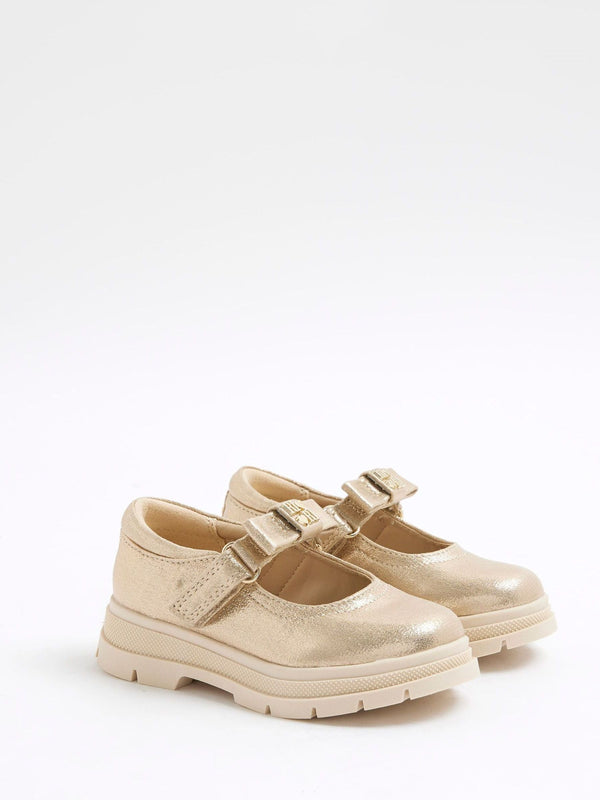 River Island Gold Girls Multi Strap Mary Jane Shoes