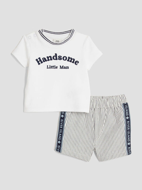 River Island Blue Handsome Man T-Shirt and Shorts Set