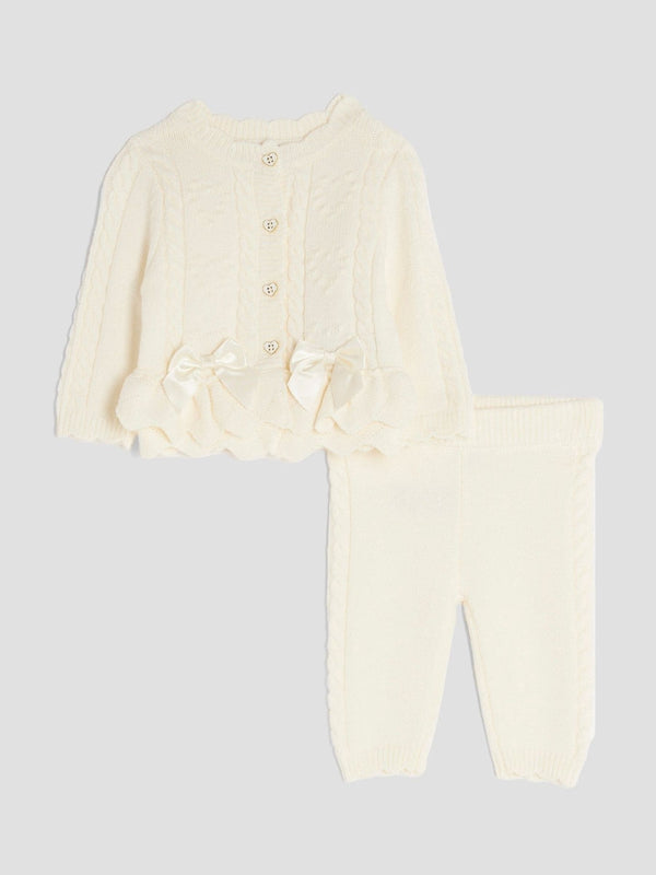 River Island Cream Baby Girls Peplum Cardigan