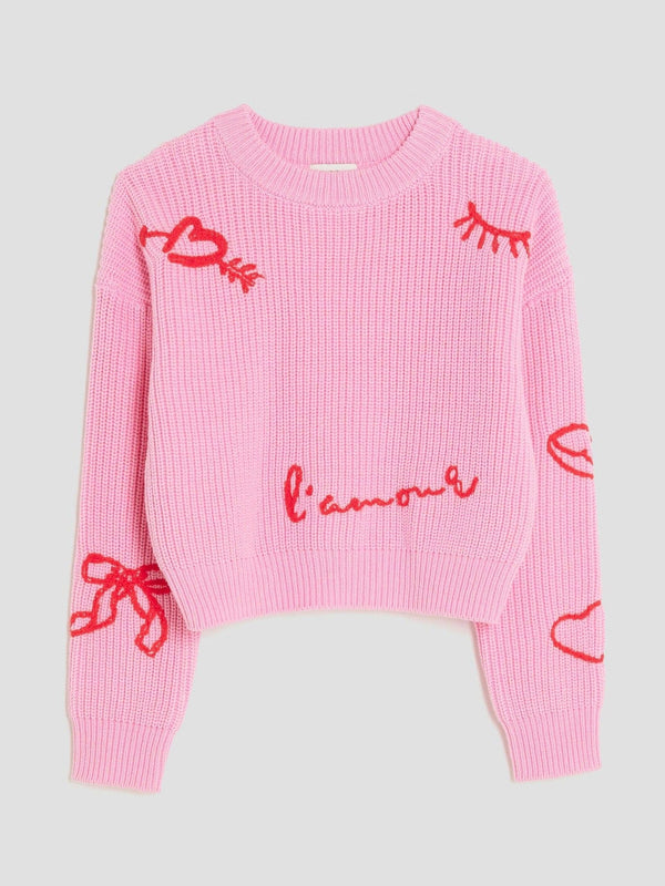 River Island Pink Girls Bright Graffiti Jumper