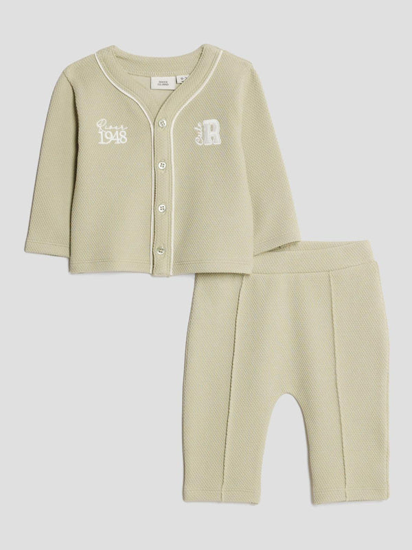 River Island Green Baby Boys Top and Jogger Set