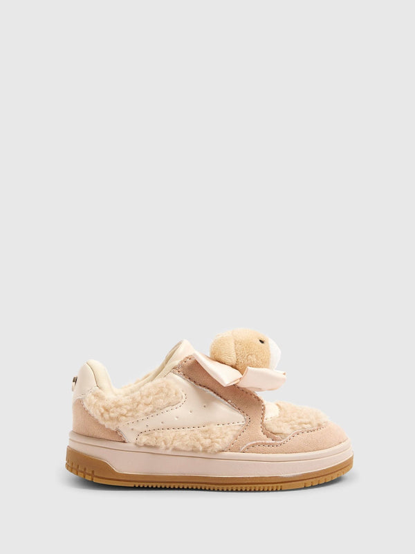 River Island Brown Girls Teddy Bear Trainers