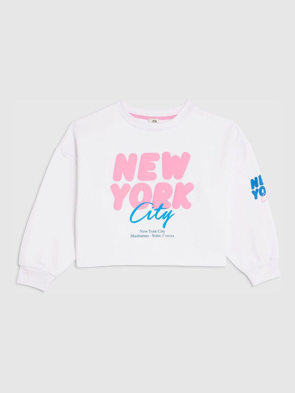 River Island White Girls New York Sweatshirt