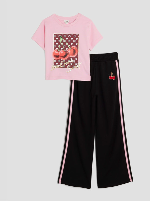 River Island Pink Girls Tracksuit Set