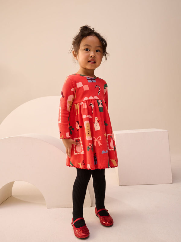 Red Long Sleeve Christmas Dress (3mths-7yrs)