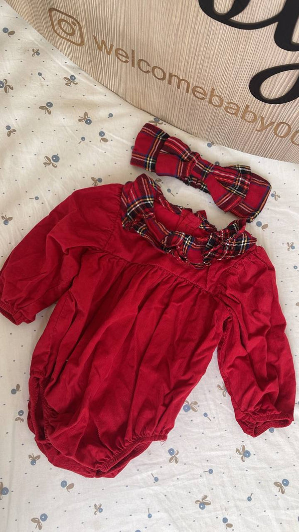 Christmas red romper