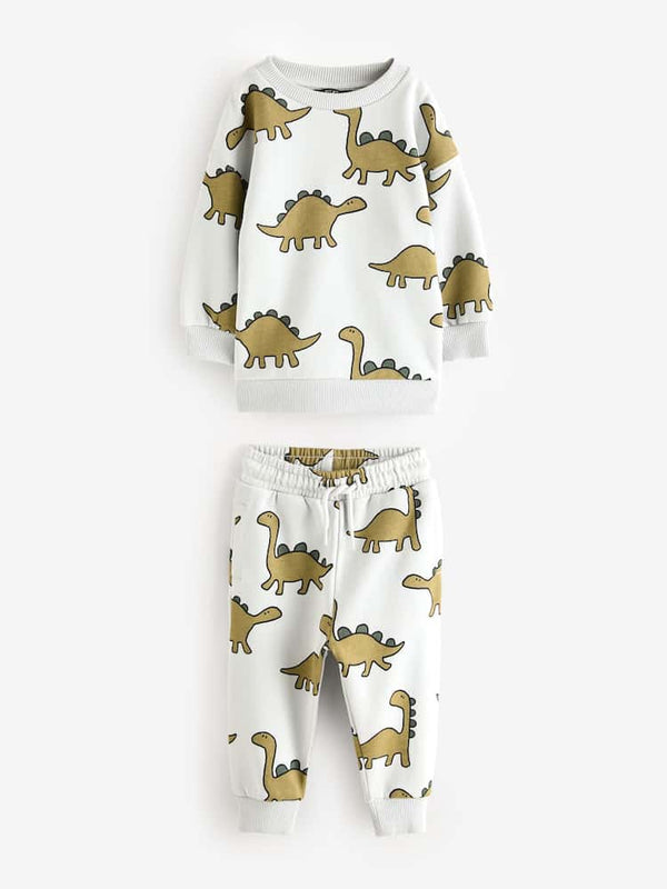 Mineral Blue Dinosaurs All-Over Print Character Sweatshirt and Joggers Set immediate