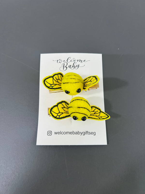 2pk hairclip bee